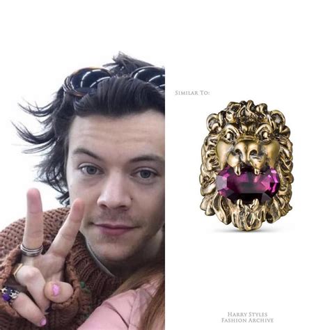 gucci lion rong|harry styles Gucci lion ring.